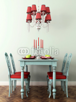 Table and chairs in antique style